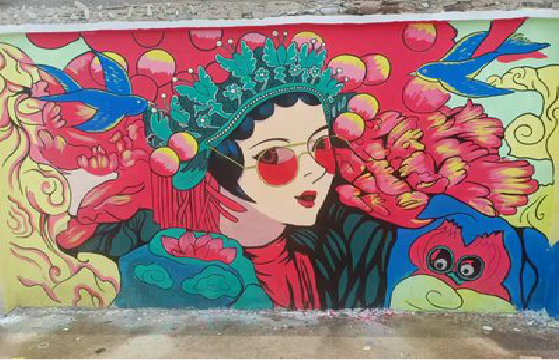 独山墙体彩绘-网红墙