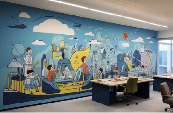 独山办公室墙绘的特点。