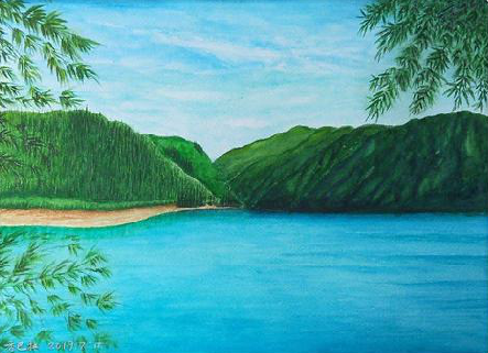 独山在墙绘中，如何绘画绿水青山？