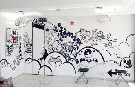 独山手绘墙并非传统涂鸦。